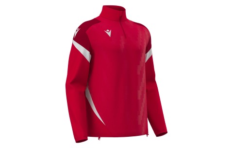 FH - HOLLOW 1/4 ZIP TOP RED/WHT