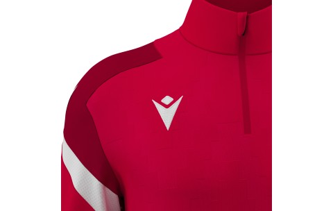 FH - HOLLOW 1/4 ZIP TOP RED/WHT