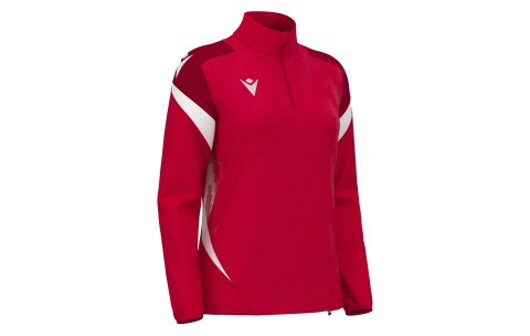 FH - LEONA 1/4 ZIP WMN TOP RED/WHT