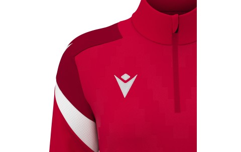FH - LEONA 1/4 ZIP WMN TOP RED/WHT