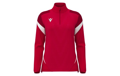 FH - LEONA 1/4 ZIP WMN TOP RED/WHT